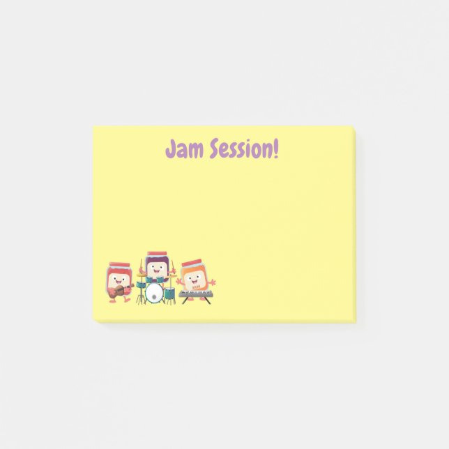 Cute jam session cartoon musician humour post-it notes (Front)