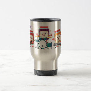 Cute jam session cartoon musician humour travel mug