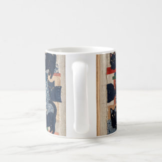 Cute Japanese Black Cats Patchwork Coffee Mug