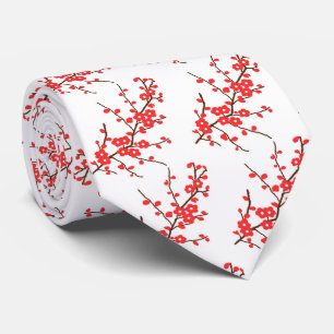 cute Japanese cherry blossoms tiled pattern Tie