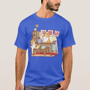 Cute Japanese Corgi Dog Mom Dad T-Shirt