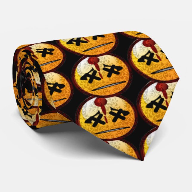 Cute Japanese Emo Emoticons Face Tie (Rolled)