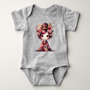 Cute Japanese Geisha Baby Bodysuit