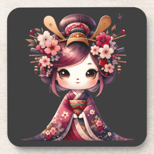 Cute Japanese Geisha Coaster