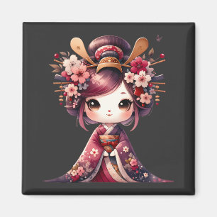 Cute Japanese Geisha Magnet