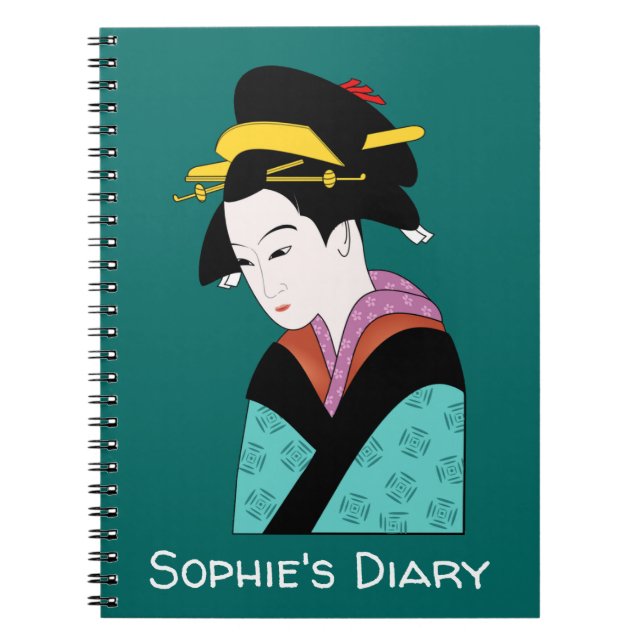 Cute Japanese Geisha Notebook (Front)