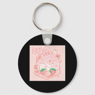 Cute Japanese Kawaii Anime Aesthetic Pink Strawber Keychain