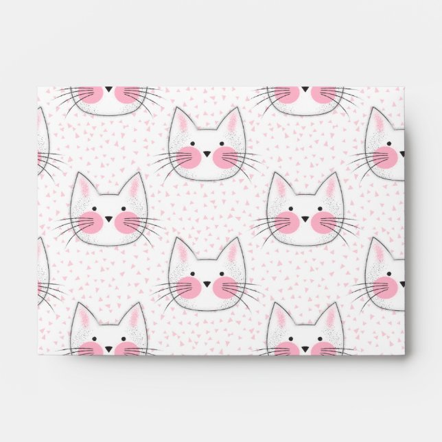 Cute Japanese Kawaii Kitty Cats Envelope (Front)