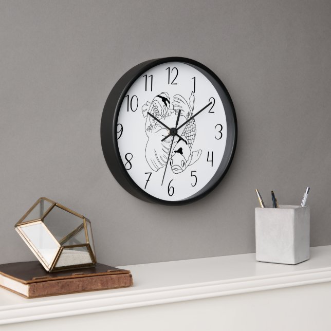 cute Japanese Koi fish lovers Clock (Office)