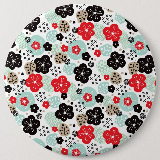 Cute Japanese patterns design 6 Inch Round Button (Front)