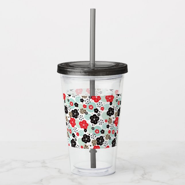 Cute Japanese patterns design Acrylic Tumbler (Front)