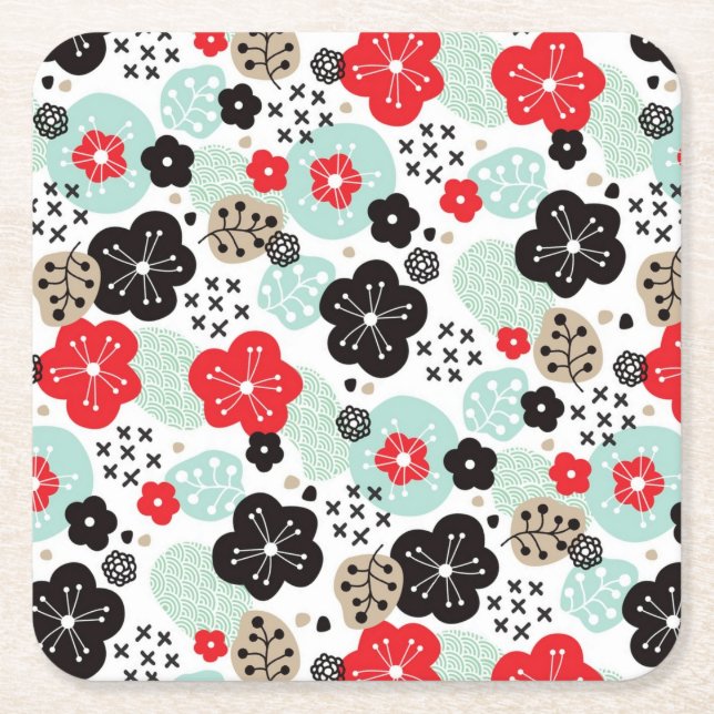 Cute Japanese patterns design Case-Mate iPhone Cas Square Paper Coaster (Front)