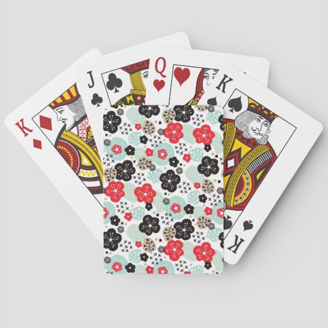Cute Japanese patterns design Playing Cards (Back)