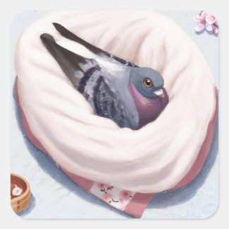 Cute Japanese Sakura Pigeon Sticker