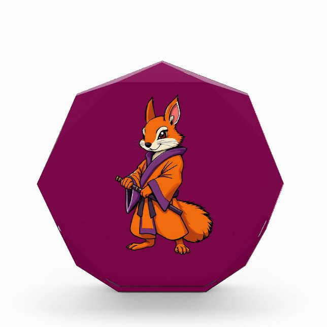 Cute Japanese Samurai Squirrel Photo Block (Front)
