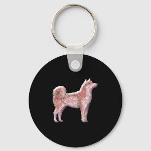 Cute Japanese Shiba Inu Sakura Cherry Blossom Moon Keychain