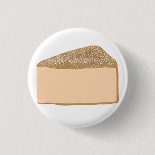 Cute Japanese Souffle Cheesecake Slice 1 Inch Round Button