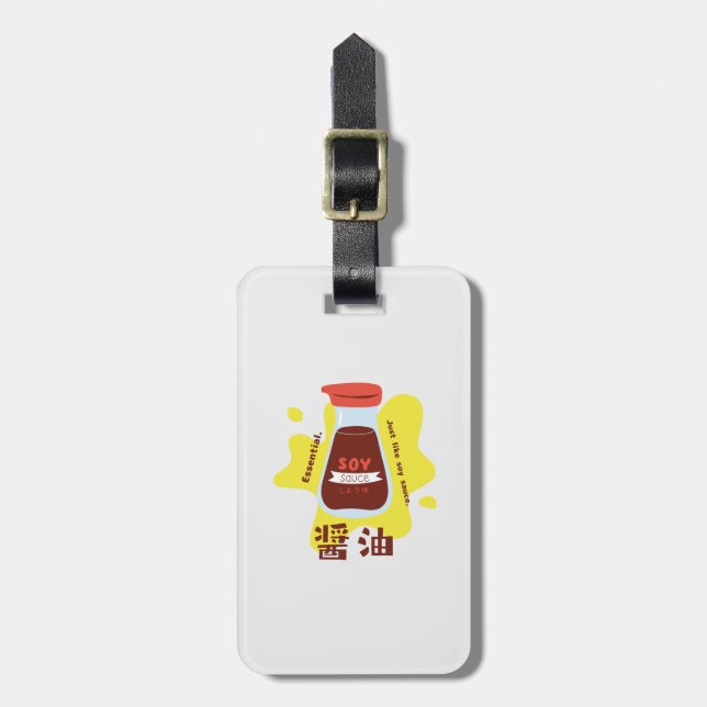 Cute Japanese Soy Sauce Travel Luggage Tag (Front Vertical)