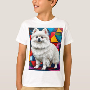 Cute Japanese Spitz Dog Portrait 🐶✨🤍 T-Shirt