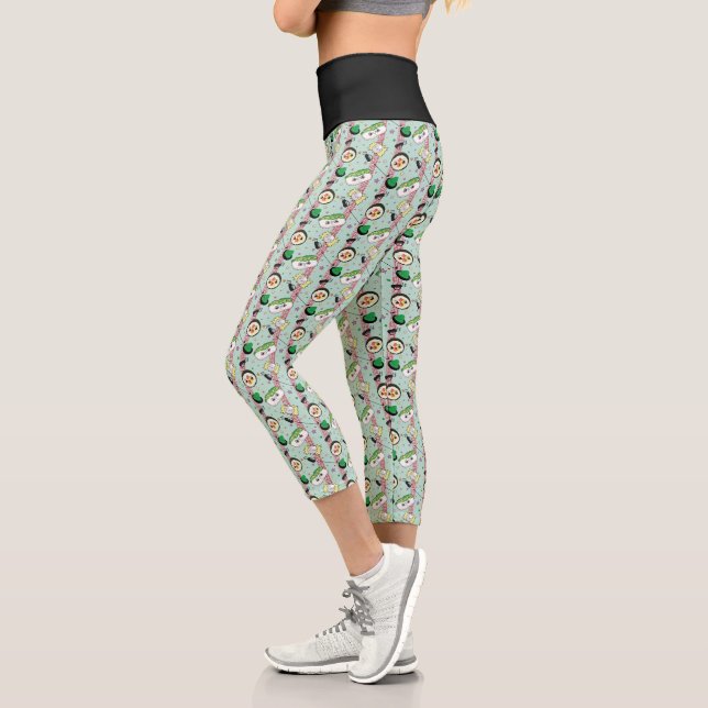 Cute Japanese Sushi Lover Golfing Pattern  Capri Leggings (Left)