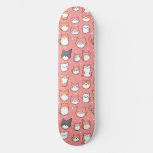 Cute Japapese Anime Chats Motif Skateboard