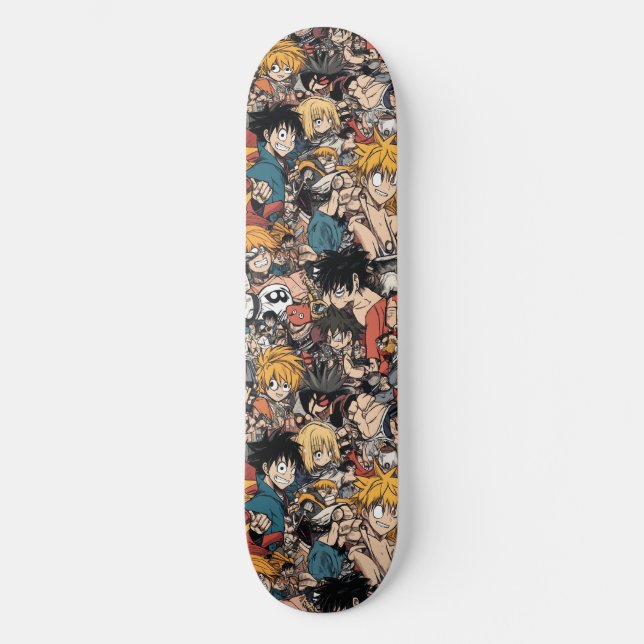 Cute Japapese Anime Manga Pattern Skateboard (Front)