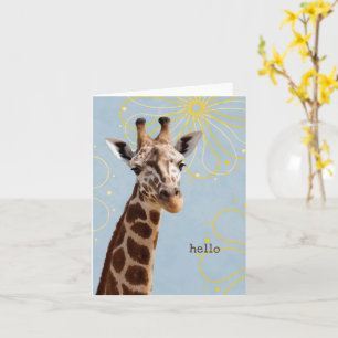 cute jaunty giraffe simple hello thinking of you card