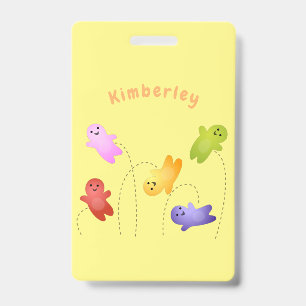 Cute jelly babies candy sweets cartoon badge