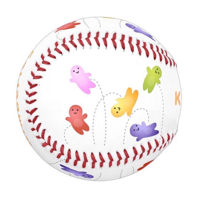 Cute jelly babies candy sweets cartoon baseball (Front Left)