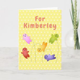 Cute jelly babies candy sweets cartoon card