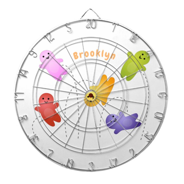 Cute jelly babies candy sweets cartoon dartboard (Front)