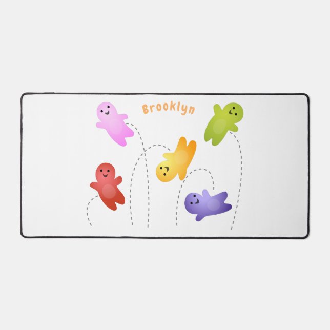 Cute jelly babies candy sweets cartoon desk mat (Front)