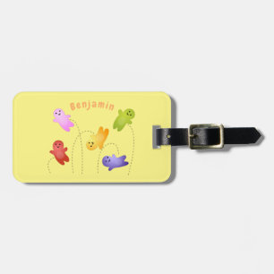 Cute jelly babies candy sweets cartoon luggage tag