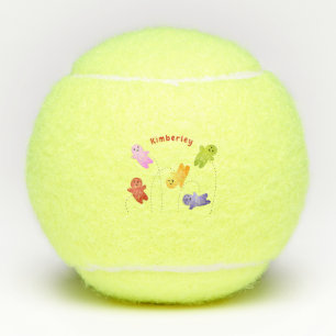 Cute jelly babies candy sweets cartoon tennis balls
