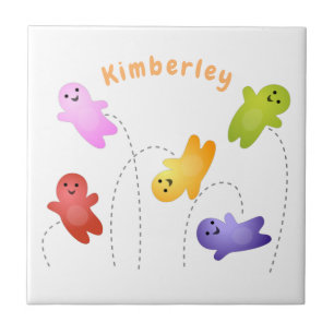 Cute jelly babies candy sweets cartoon tile
