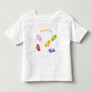 Cute jelly babies candy sweets cartoon toddler t-shirt