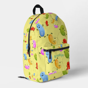 Cute jellybeans jumping cartoon pattern printed backpack