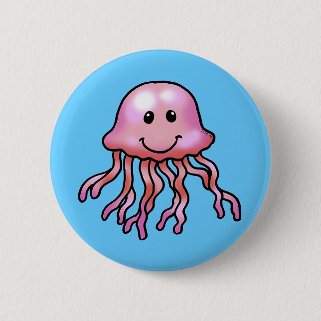 Cute jellyfish 2 inch round button (Front)