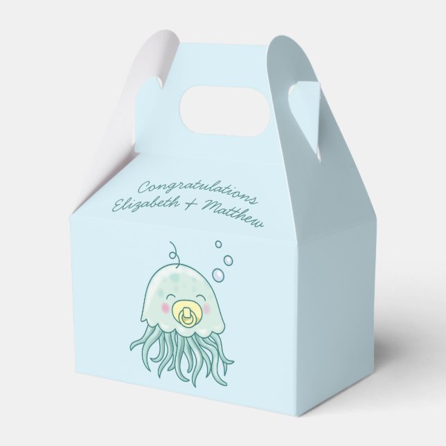 Cute Jellyfish Baby Shower Kawaii  Favor Box (Front Side)