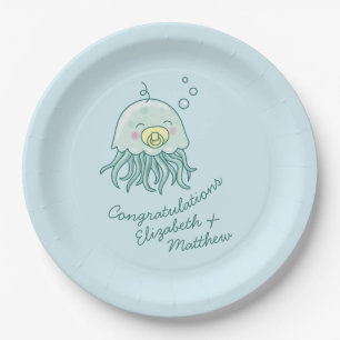 Cute Jellyfish Baby Shower Kawaii  Paper Plate