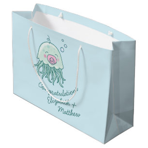 Cute Jellyfish Baby Shower Kawaii Pink Girl Large Gift Bag
