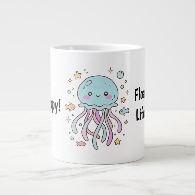 Cute Jellyfish Mug – Float Through Life with joy (Front)