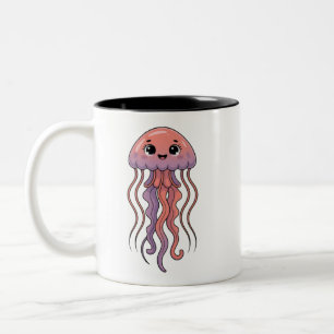Cute Jellyfish Ocean Aesthetic Two-Tone Coffee Mug