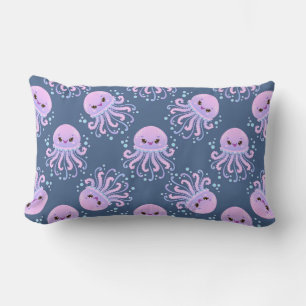 Cute Jellyfish Underwater Theme For Kids Rooms Lumbar Pillow