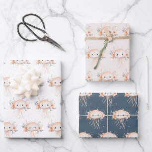 Cute Jellyfish Wrapping Paper Sheet