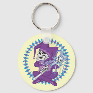 Cute Jester Skull Keychain