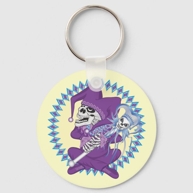 Cute Jester Skull Keychain (Front)