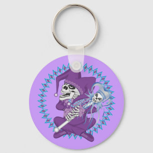 Cute Jester Skull Keychain