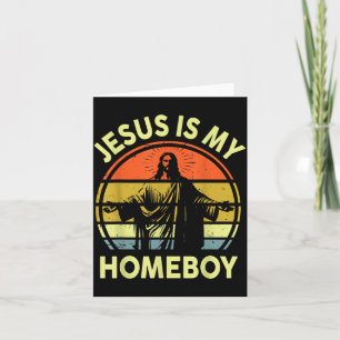 Cute Jesus Homeboy Retro Christian Religious Card