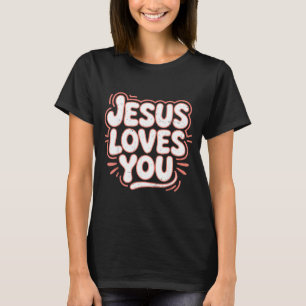 Cute Jesus Loves Pink Christian Toddler T-Shirt